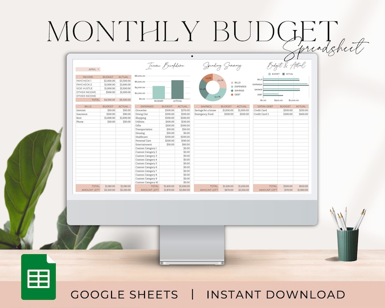 Feuille de Budget Mensuel Vierge