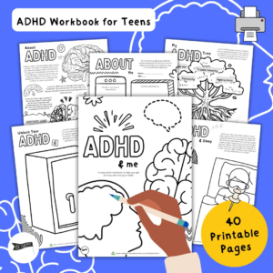 ADHD & Me – A Colourable Workbook for Teens, Pre-Teens and Young Adults