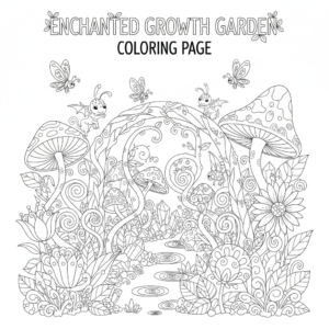 Enchanted Growth Garden Coloring Page