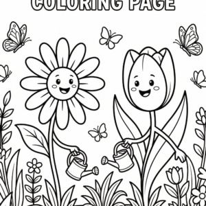 Blossoming Buddies Coloring Page